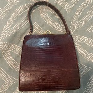 Leather alligator purse